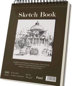 Fuxi 9 x 12 Sketch Book. Top Spiral Bound Sketch Pad. 100 Sheets 68lb/100gsm Acid-Free Drawing Paper. Art Sketchbook for Drawing Pad for Kids Artists & Beginners Professional Art Supplies for Adults